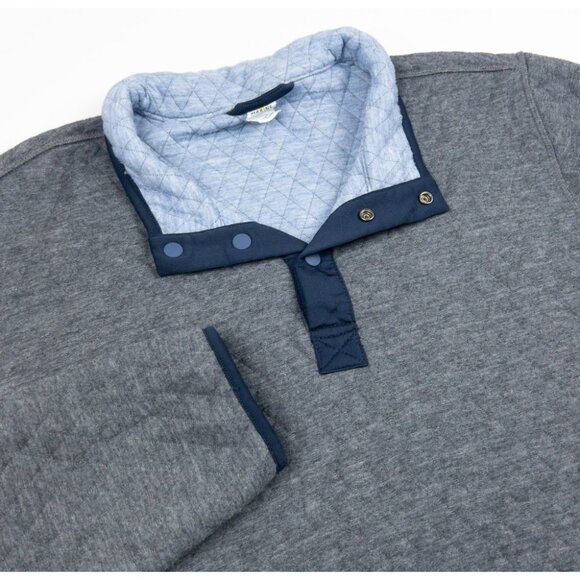 Marine Layer Corbet Pullover Men's Medium Reversible Quilted Snap Blue Gray - Picture 4 of 16